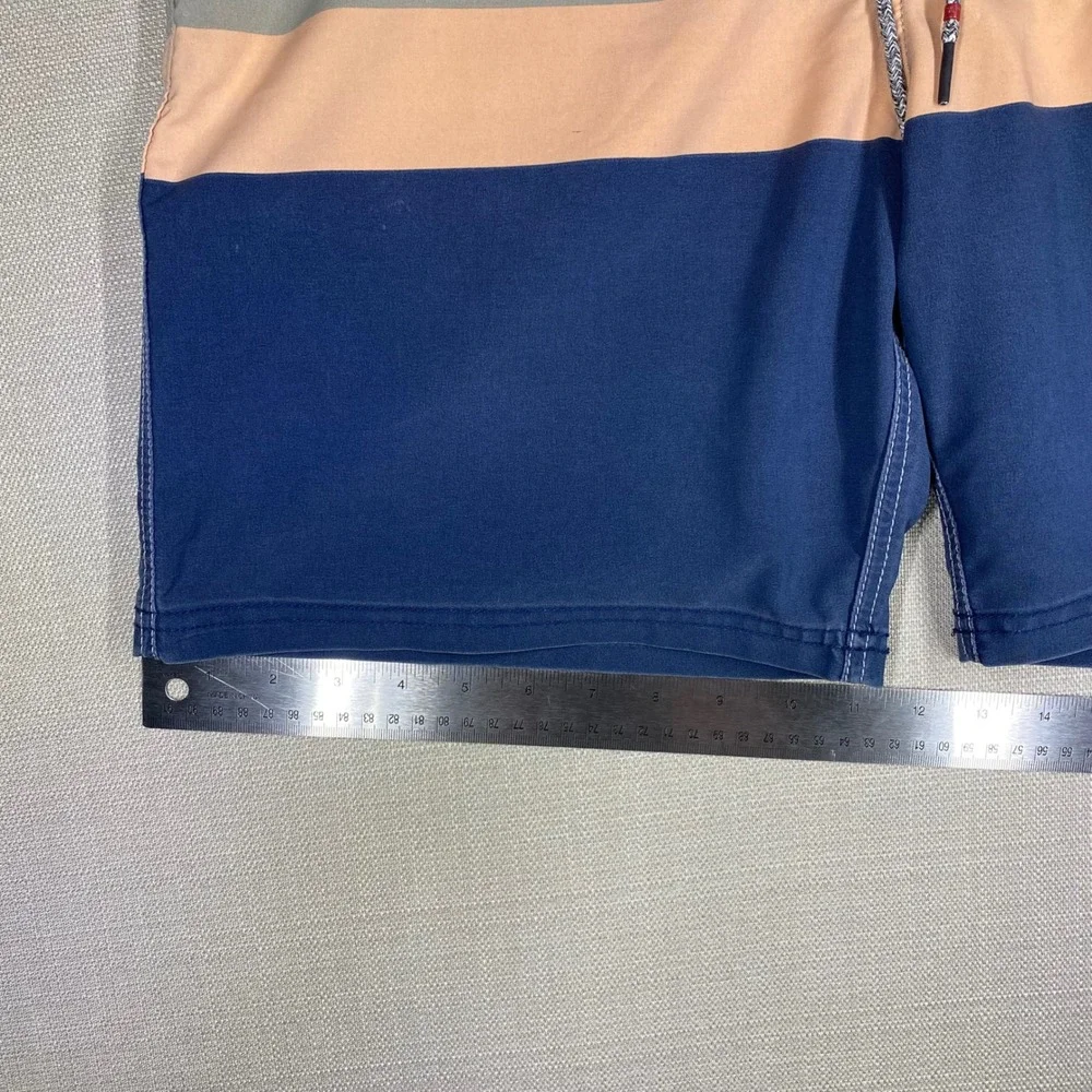 Katin Mens Colorblock Board Shorts Sage Peach Navy Blue Size 36 Swim Trunks